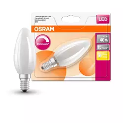 LED žárovka RETROFIT CLASSIC DIM E14 4,8W =40W 2700K teplá 470lm stmívatelná svíčka Osram