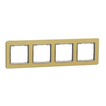 4-tý krycí rámeček na zásuvku, zlatý IP20 SDD371804 Sedna Elements Schneider Electric