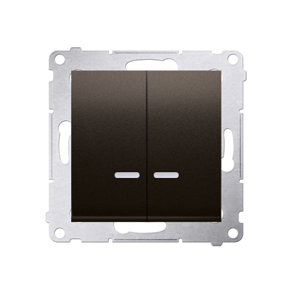 Kontakt Simon 54 Premium Hnědá, matný Přepínač sériový s podsvícením LED, pro verzi IP44 DW5ABL.01/46