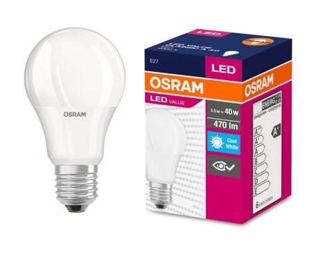 LED žárovka VALUE CLASSIC A MAT 40 5,5W 4000K E27 Osram
