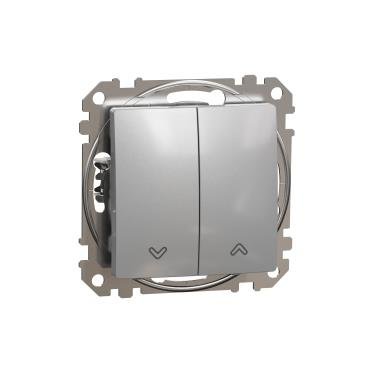 Tlačítko na ovládání žaluzií, stříbrné IP20 SDD113114 Sedna Design Schneider Electric
