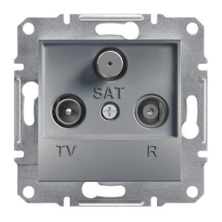 Zásuvka R-TV-SAT průchozí (4dB) bez rámečku, ocel Schneider Electric Asfora EPH3500262